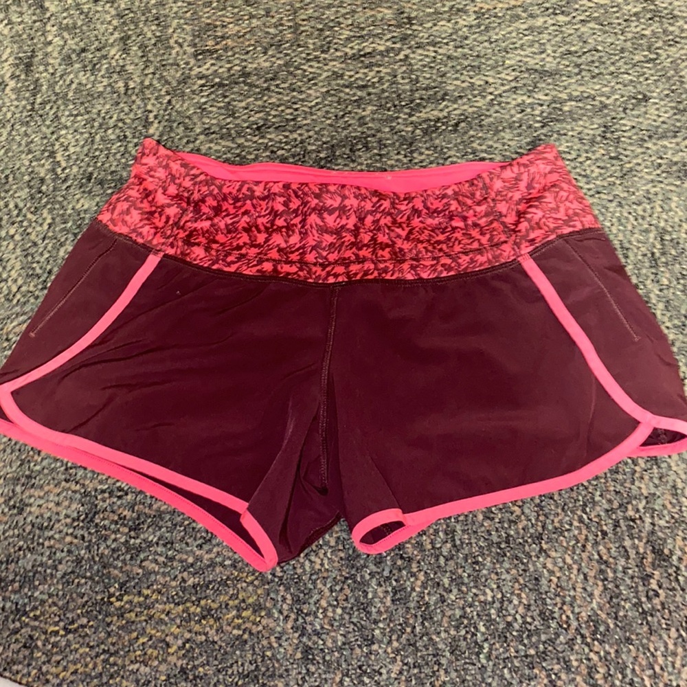Maroon Patterned Lululemon Shorts - image 1